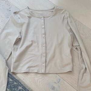 Vuori Cream Long Sleeve Button-Up Tee